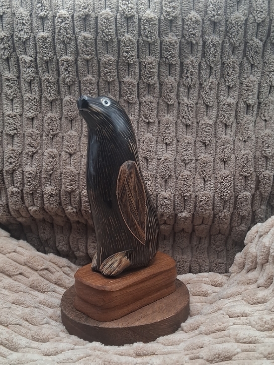 Other - Vintage Hand-Carved Wooden Penguin Figurine